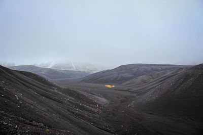 Scenic view of mountains against clear sky