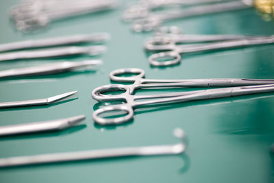 Close-up of objects on table