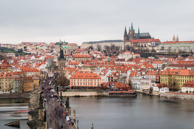 Charles bridge on vltava river in prague, czech republic