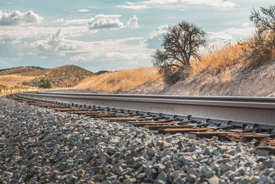 Curvy railroad track in utah, usa - the way forward