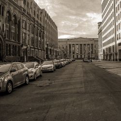 Cars on street in city