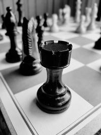 Close-up of chess pieces