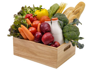 Fruits and vegetables in container