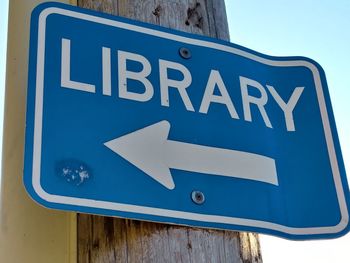 Close-up of road sign