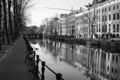 View of canal in city