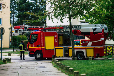 Bus on street in city