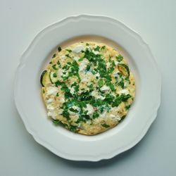 High angle view of meal served in plate