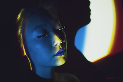Close-up portrait of young woman