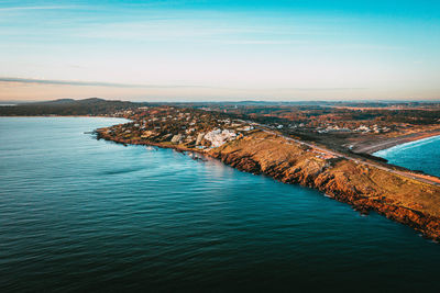 High angle view of sea against sky