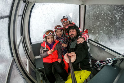 Portrait of people on snow