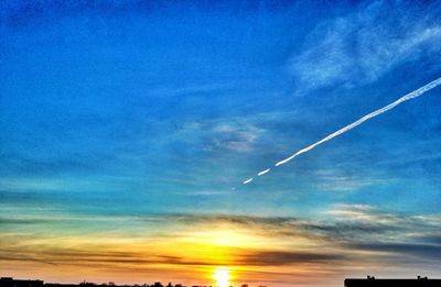 Low angle view of sky at sunset