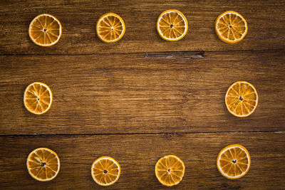 Directly above shot of fruits on table