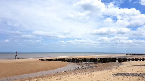 Scenic view of beach against sky