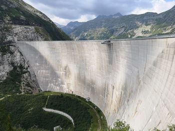 Scenic view of dam against sky