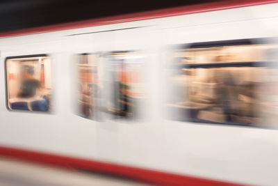 Blurred motion of train