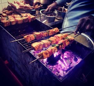 Close-up of meat on table