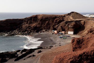 Aerial view of beach and sea