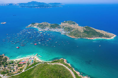 High angle view of sea shore