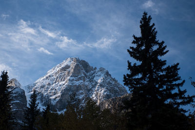 Scenic view of snow covered mountains against sky