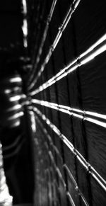 Close-up of railing against wall