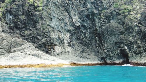 Scenic view of sea and rocks