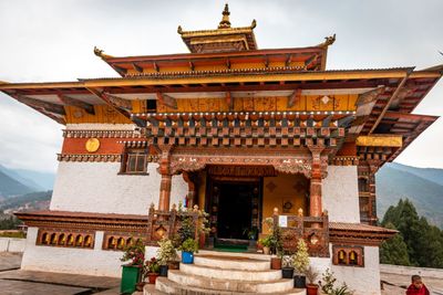 Exterior of temple against sky