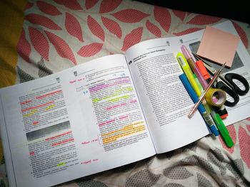 Close-up of books on table