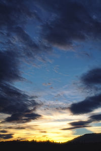 Low angle view of sky during sunset