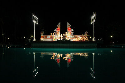 View of illuminated city at night