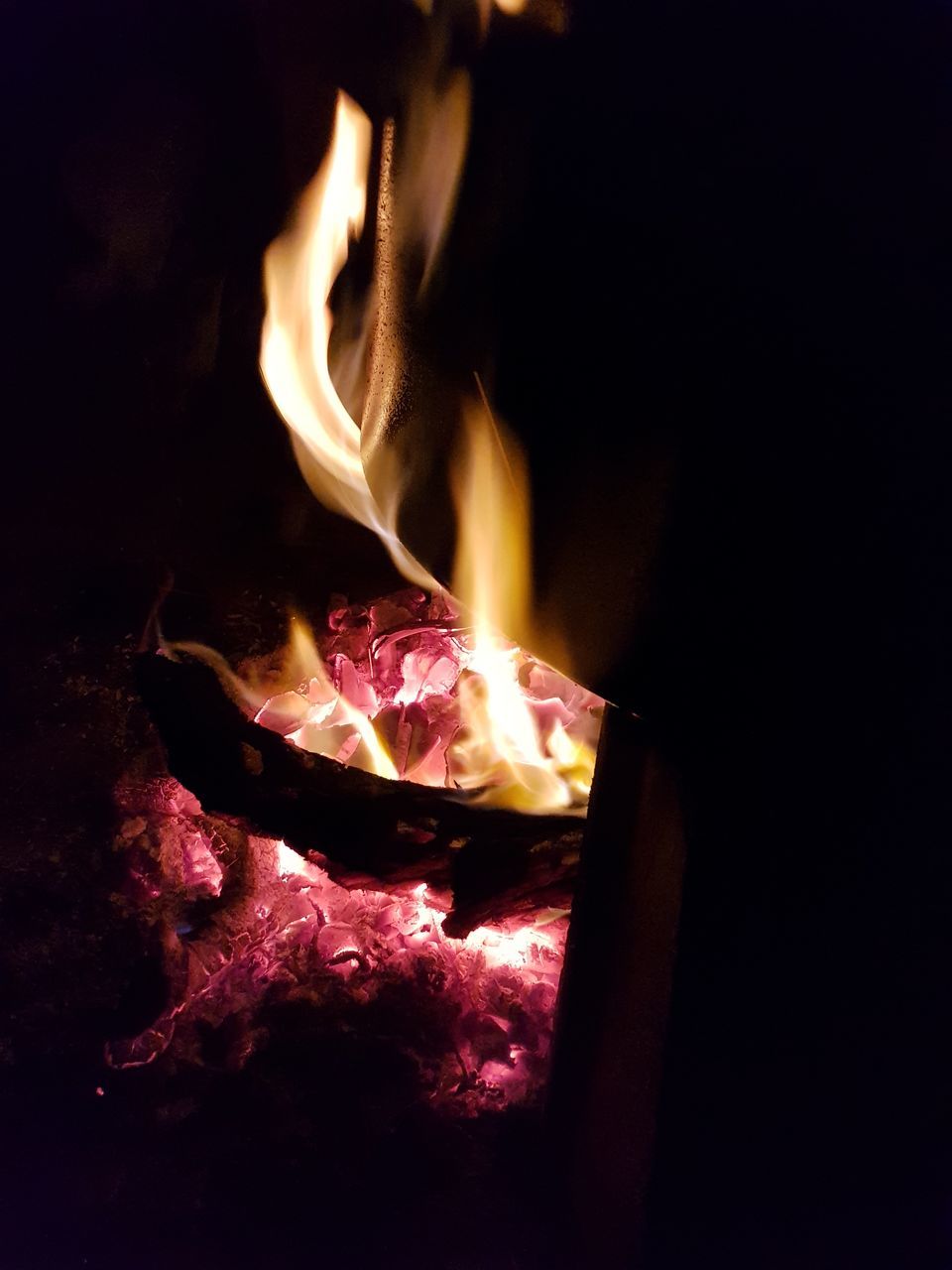 burning, flame, heat - temperature, glowing, night, no people, close-up, bonfire, indoors, nature
