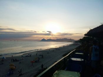 Scenic view of sea at sunset