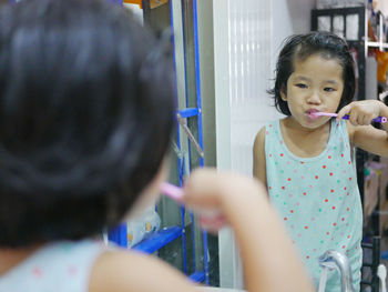 Portrait of girl looking at camera