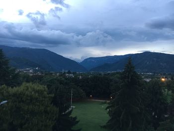 Scenic view of mountains against sky