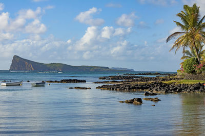 Landscape of gunner's quoin , an islet in the island of mauritius