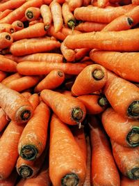Full frame shot of carrots at market stall