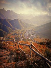 High angle view of landscape against sky