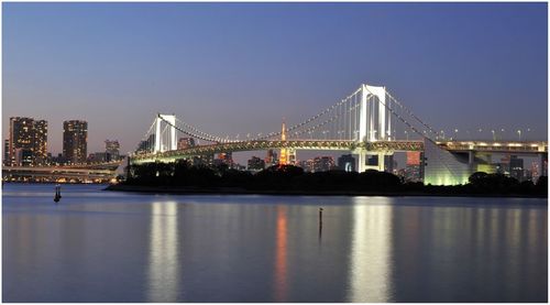 Suspension bridge over river