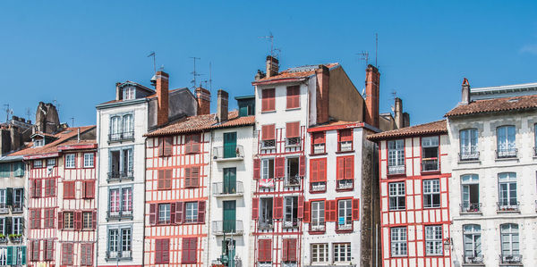 Low angle view of residential buildings against sky