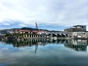 Reflection of buildings in water