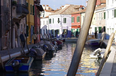 Panoramic view of boats in water