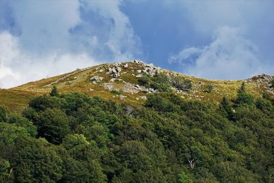 Low angle view of mountain against sky