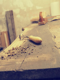 Close-up of bread on table