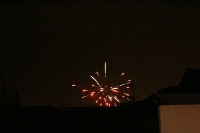 Firework display at night