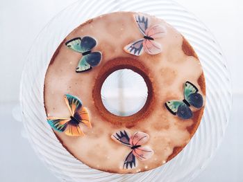 High angle view of bread on table