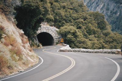 Road passing through tunnel