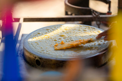 Close-up of dessert in plate on table