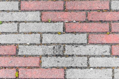 Full frame shot of multi colored brick wall