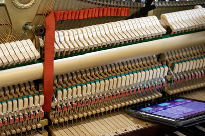 Close-up of piano keys