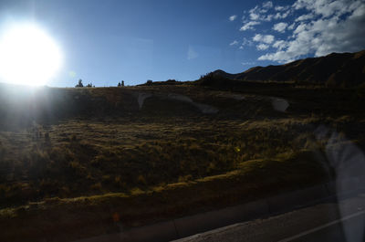 Scenic view of landscape against sky during sunset