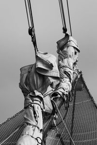 Low angle view of statue against sky